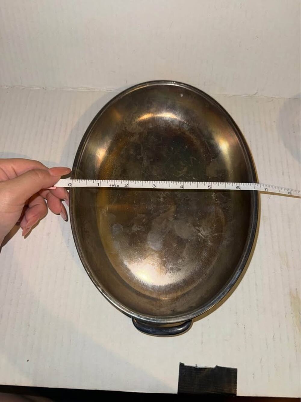 Vintage 8-Inch Oval Silver-Plated Serving Dish